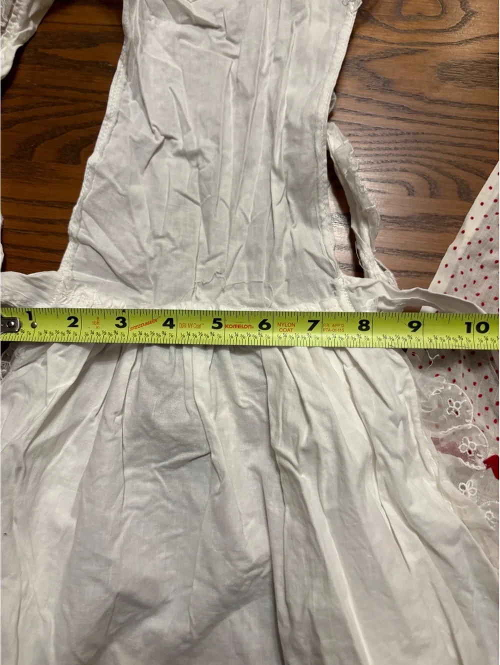 2 Vintage Child-Size Aprons - White Eyelet Pinafore & Red Polka Dot 1/2 Apron
